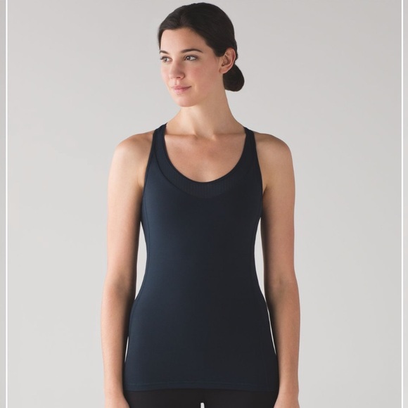 lululemon athletica Tops - LULULEMON Deep Breath Tank Top Nocturnal Teal size 8 Navy